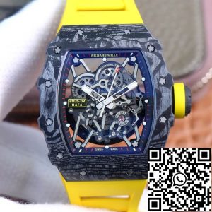 Replica Richard Mille RM35-02 1:1 Best Edition ZF Factory Yellow Rubber Strap