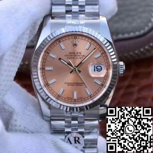 Replica Rolex Datejust 36mm 116234-0090 AR Factory 1:1 Best Edition Swiss ETA3135 Rosegold Dial