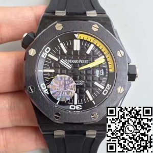 Replica Audemars Piguet Royal Oak Offshore Diver 15706AU.OO.A002CA.01 JF Factory 1:1 Best Edition Swiss ETA3120 Black Dial