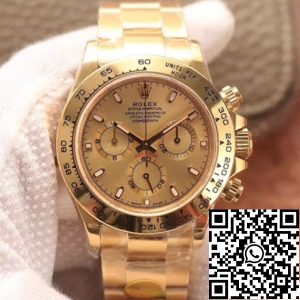 Replica Rolex Daytona Cosmograph M116508-0003 1:1 Best Edition Noob Factory Gold Dial Swiss ETA4130