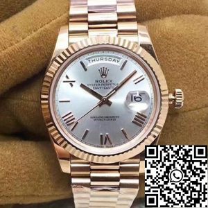 Replica Rolex Day-Date 40mm 228235 EW Factory 1:1 Best Edition Swiss ETA3255 Silver Dial