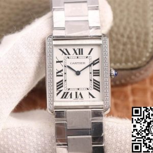 Replica Cartier Tank 1:1 Best Edition K11 Factory Stainless Steel Diamond