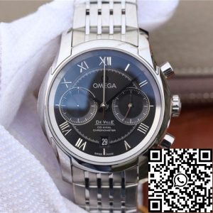 Replica Omega De Ville Chronograph 431.10.42.51.01.001 OM Factory 1:1 Best Edition Swiss ETA9300 Black Dial