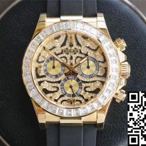 Replica Rolex Cosmograph Daytona 116588 TBR 1:1 Best Edition Noob Factory Yellow Gold Diamond Bezel