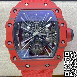Replica Richard Mille RM12-01 Tourbillon 1:1 Best Edition RM Factory Red Carbon Fiber Case