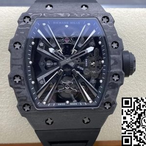 Replica Richard Mille RM12-01 Tourbillon 1:1 Best Edition RM Factory Black Skeleton Dial