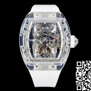 Replica Richard Mille RM 56-01 Tourbillon 1:1 Best Edition RM Factory White Rubber Strap