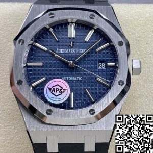 Replica Audemars Piguet Royal Oak 15400 1:1 Best Edition APS Factory Blue Dial Rubber Strap