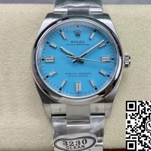 Replica Rolex Oyster Perpetual M126000-0006 36MM 1:1 Best Edition Clean Factory Turquoise Blue Dial
